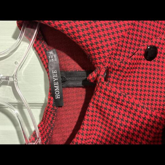 Vintage inspired -Homyee  Red and Black Dress with Peter Pan Collar XL - Picture 4 of 8